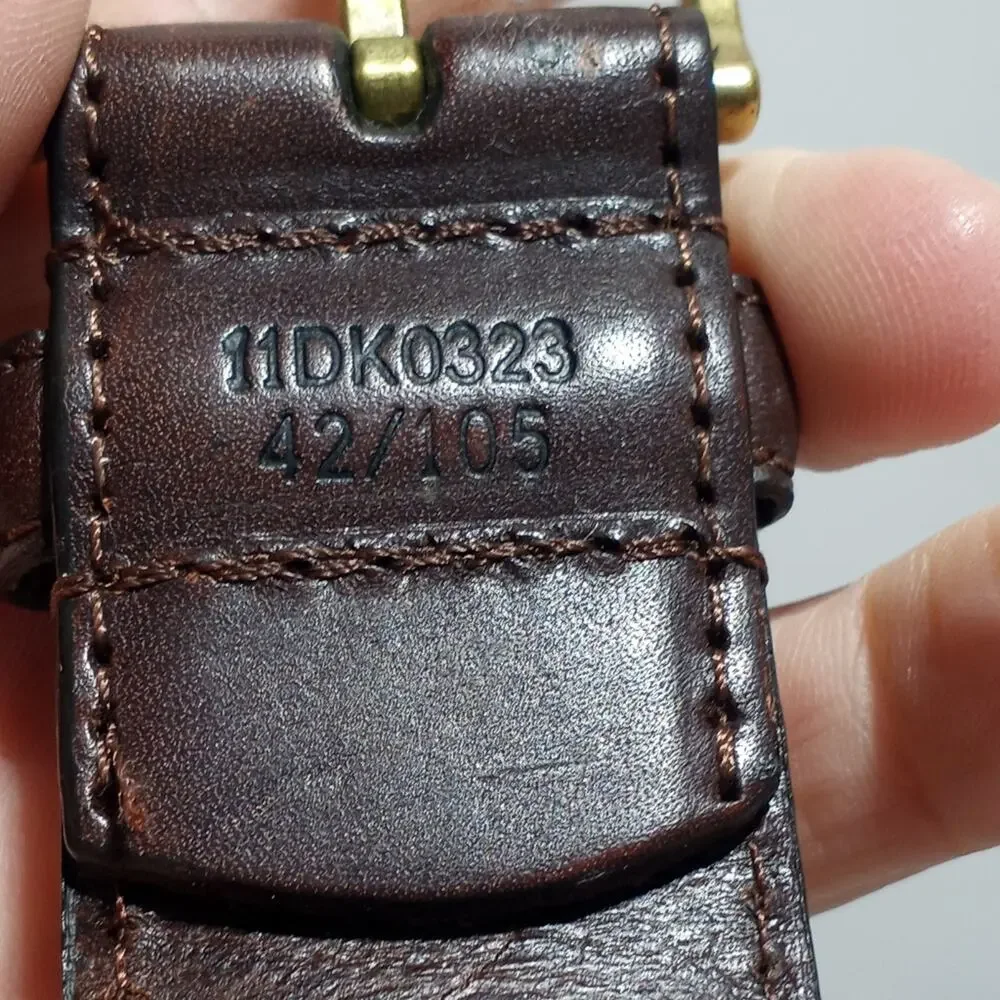 Docker's Men's Stretch Fabric Braided Belt Tan And Brown With Gold Buckle 42/105